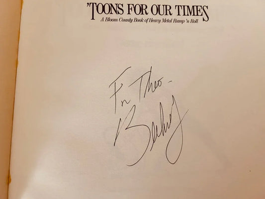 Berke Breathed autographed inscribed doodled Bloom County and Opus 9 book collection - AutographsForSale.com