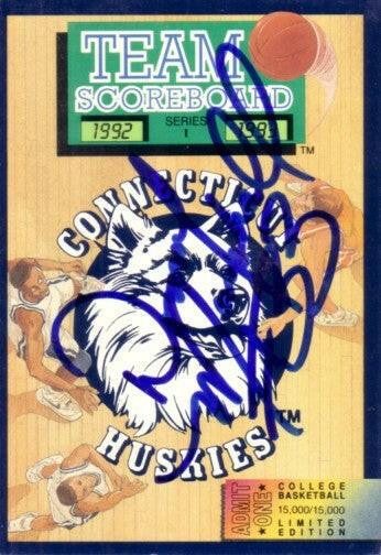 Donny Marshall signed Connecticut Huskies 1992-93 team Scoreboard jumbo card booklet - AutographsForSale.com