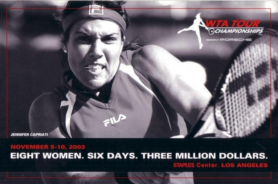 Jennifer Capriati 2003 WTA Tour 6x9 promo postcard - AutographsForSale.com