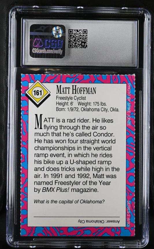 Mat Hoffman 1993 SI for Kids BMX Rookie Card CSG grade 9 MT - AutographsForSale.com