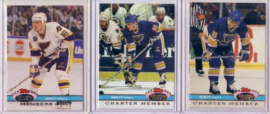 Brett Hull St. Louis Blues 1991-92 Stadium Club Charter Member Members Only 3 card set - AutographsForSale.com