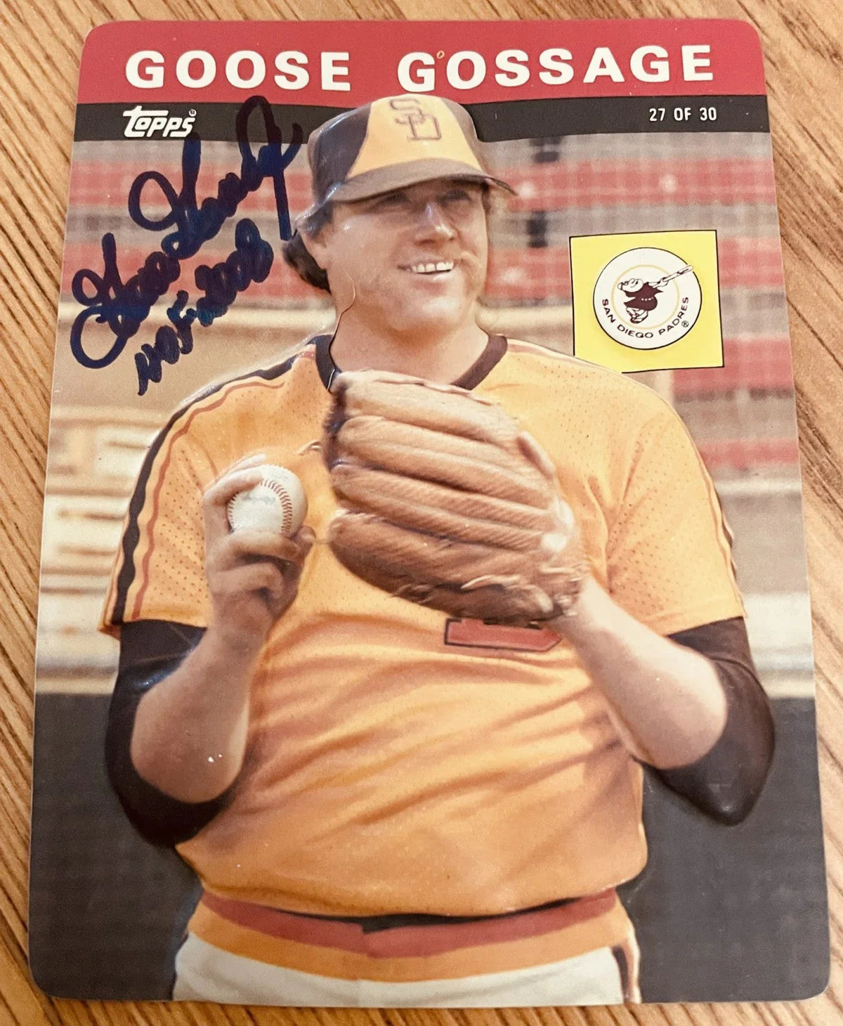 Goose Gossage autographed San Diego Padres 1985 Topps 3D jumbo card - AutographsForSale.com