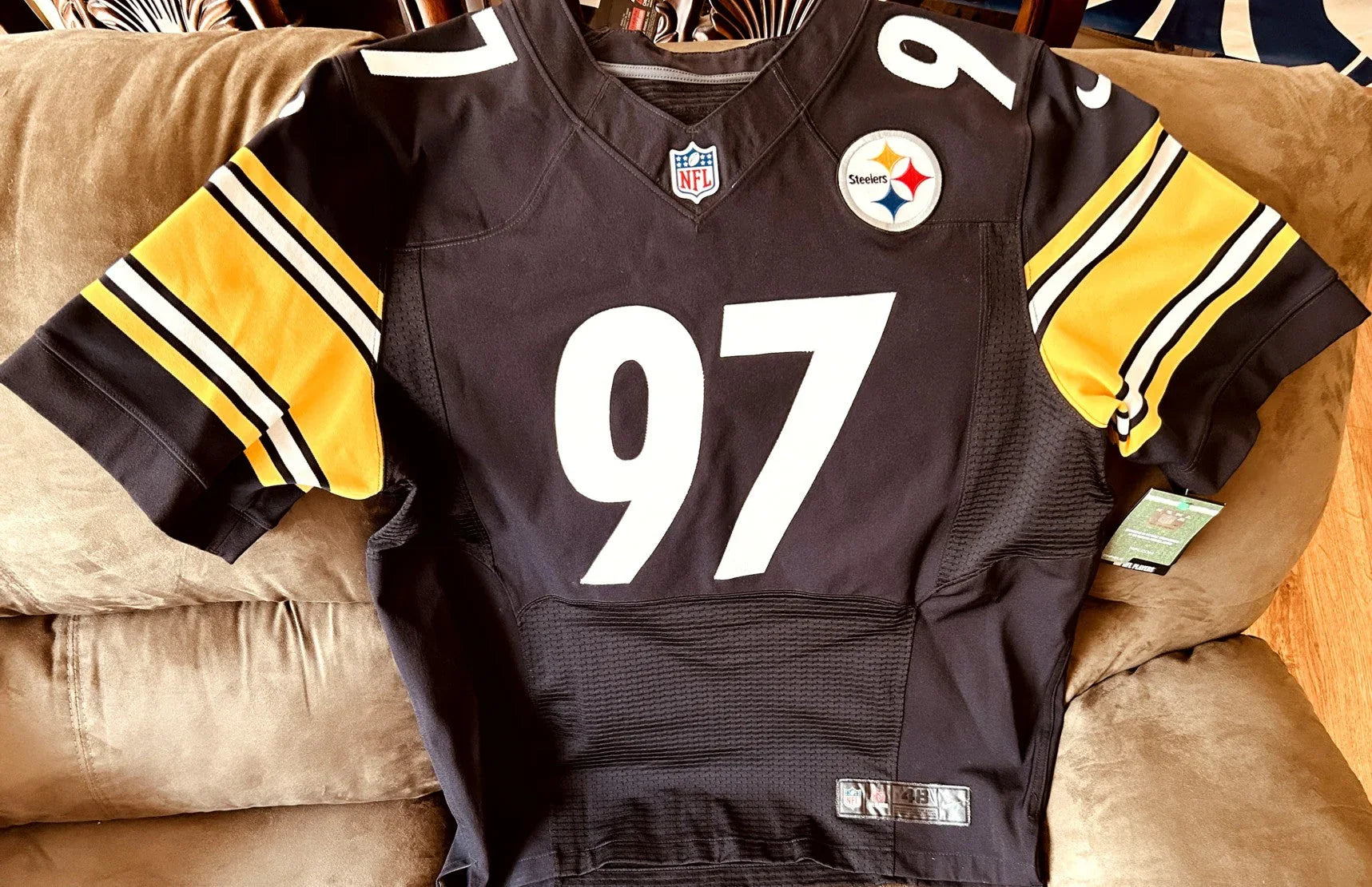 Cameron Heyward Pittsburgh Steelers 2012 to 2016 Nike Elite black game model jersey NEW - AutographsForSale.com