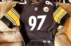 Cameron Heyward Pittsburgh Steelers 2012 to 2016 Nike Elite black game model jersey NEW - AutographsForSale.com