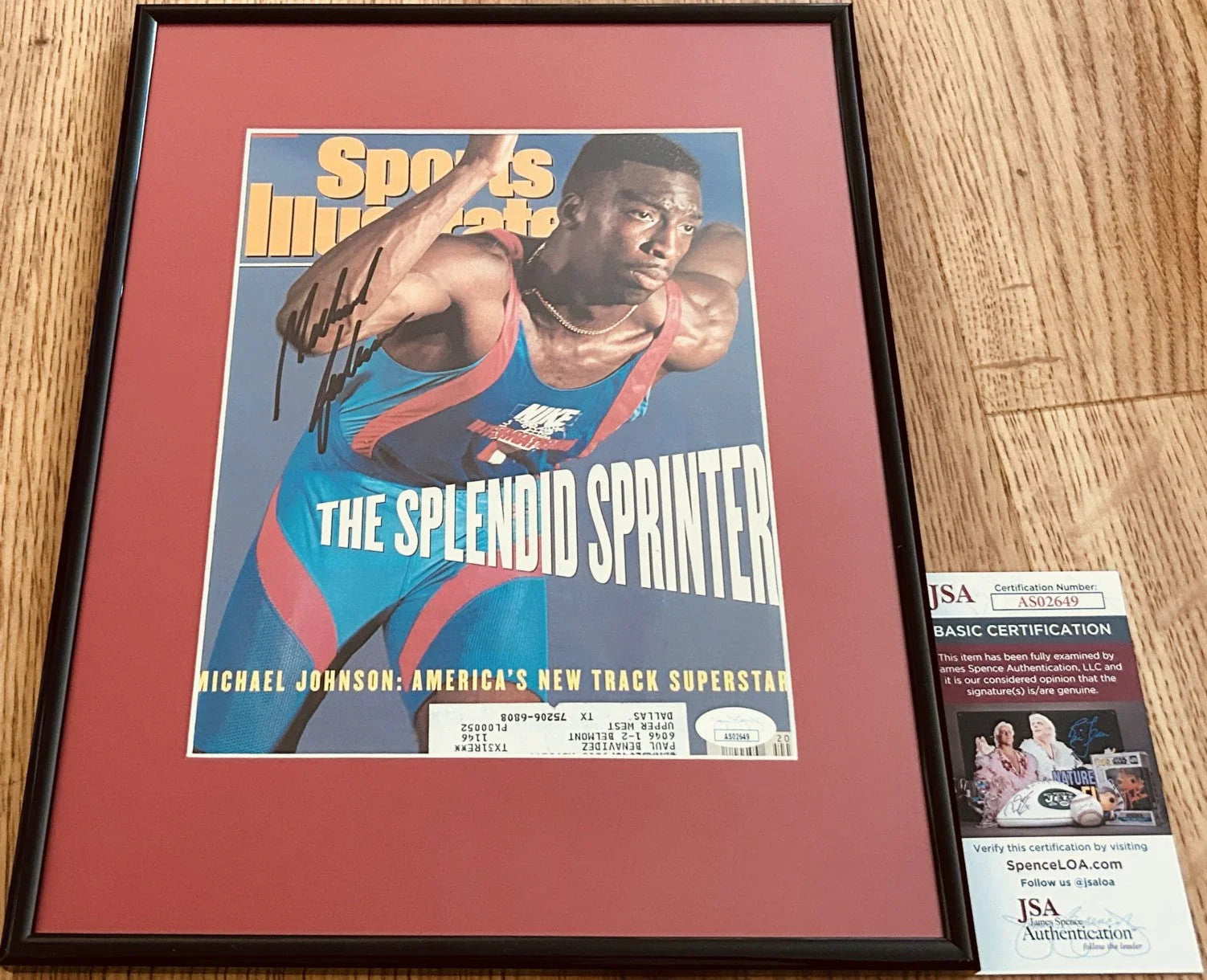 Michael Johnson autographed 1991 Sports Illustrated magazine cover framed JSA - AutographsForSale.com