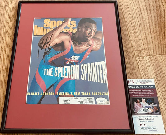Michael Johnson autographed 1991 Sports Illustrated magazine cover framed JSA - AutographsForSale.com