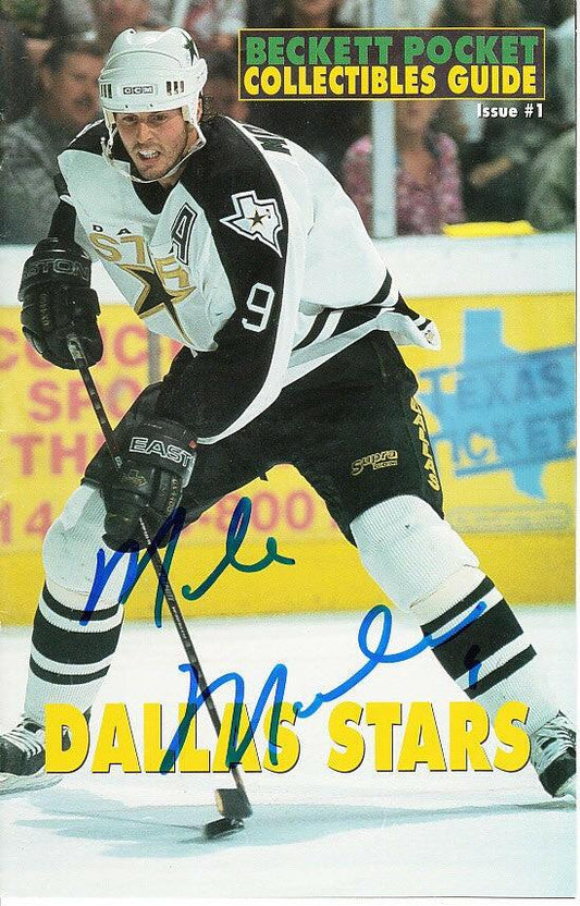 Mike Modano signed Dallas Stars Beckett mini hockey magazine BAS certified - AutographsForSale.com
