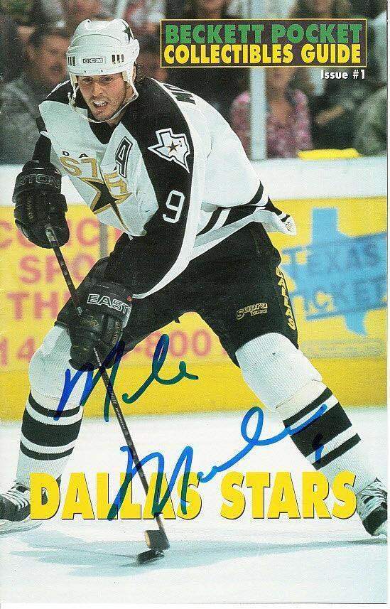 Mike Modano signed Dallas Stars Beckett mini hockey magazine BAS certified - AutographsForSale.com