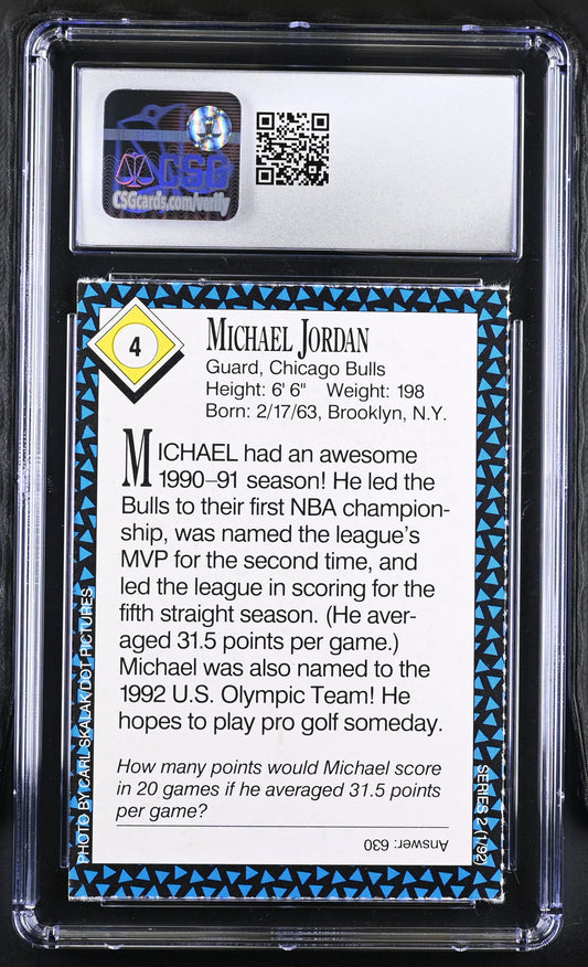 Michael Jordan Chicago Bulls 1992 Sports Illustrated for Kids card CSG graded 6 ExMt - AutographsForSale.com