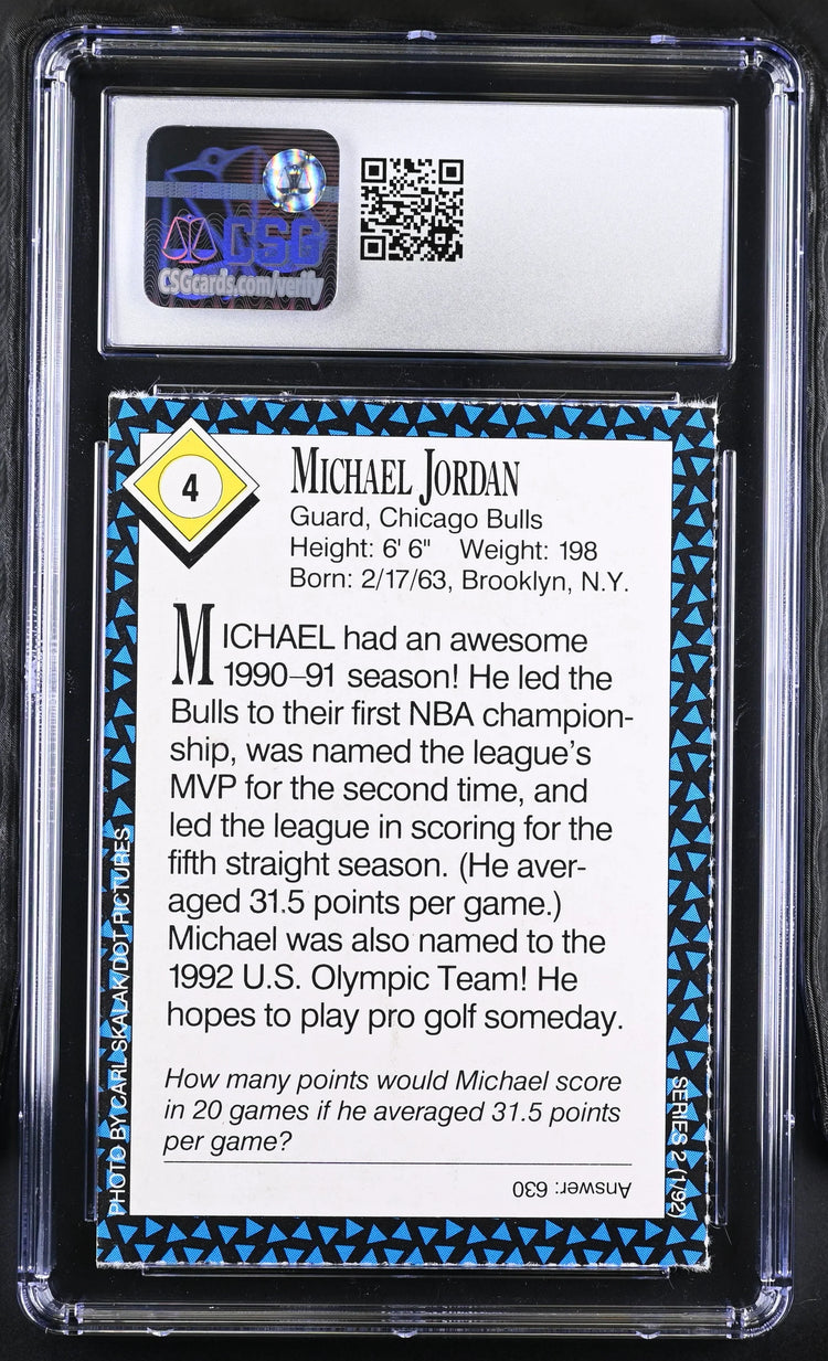 Michael Jordan Chicago Bulls 1992 Sports Illustrated for Kids card CSG graded 6 ExMt - AutographsForSale.com