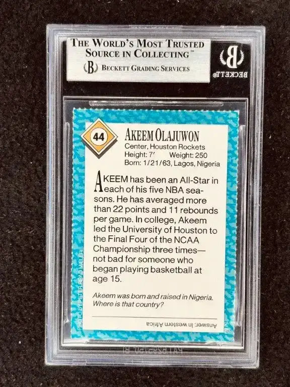 Hakeem Olajuwon Rockets 1989 SI for Kids card BGS 8.5 NmMt - AutographsForSale.com