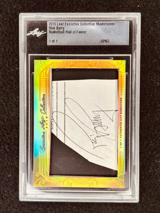 Rick Barry 2016 Leaf Masterpiece Cut Signature certified autograph card 1/1 JSA Hurricanes Warriors - AutographsForSale.com