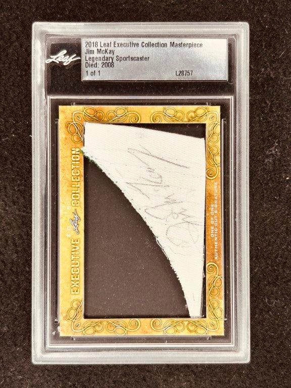 Jim McKay 2018 Leaf Masterpiece Cut Signature certified signed card 1/1 JSA ABC 1980 Miracle on Ice - AutographsForSale.com