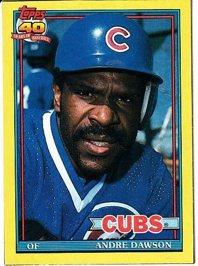 Andre Dawson Chicago Cubs 1991 Topps Box Bottom card - AutographsForSale.com