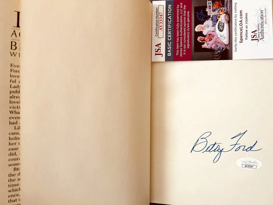 Betty Ford autographed A Glad Awakening hardcover book JSA - AutographsForSale.com