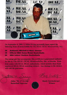 Julius Dr. J Erving autographed Spalding NBA basketball (Real Deal) 76ers - AutographsForSale.com