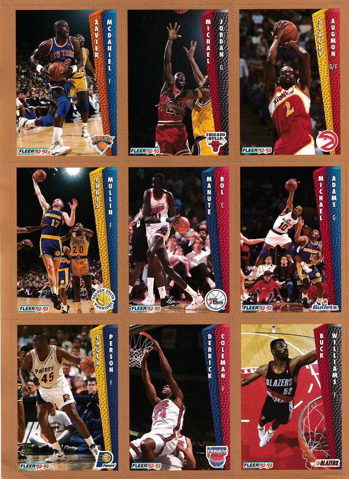1992 NBA Inside Stuff magazine with Fleer 9 card sheet Including Michael Jordan Chris Mullin - AutographsForSale.com