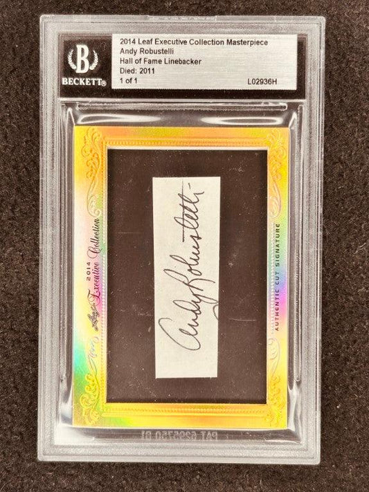 Andy Robustelli 2014 Leaf Masterpiece Cut Signature certified autograph card 1/1 NY Giants LA Rams - AutographsForSale.com