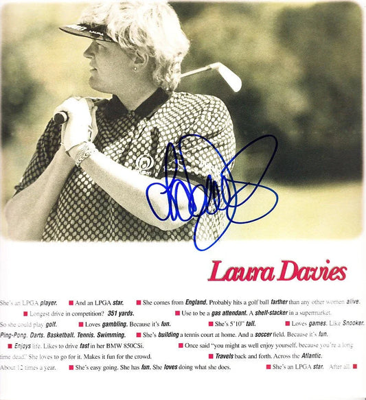 Laura Davies autographed 1996 LPGA golf calendar page photo - AutographsForSale.com