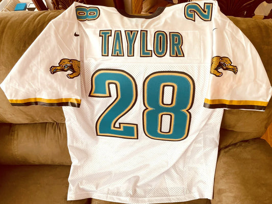 Fred Taylor Jacksonville Jaguars Nike stitched white jersey - AutographsForSale.com