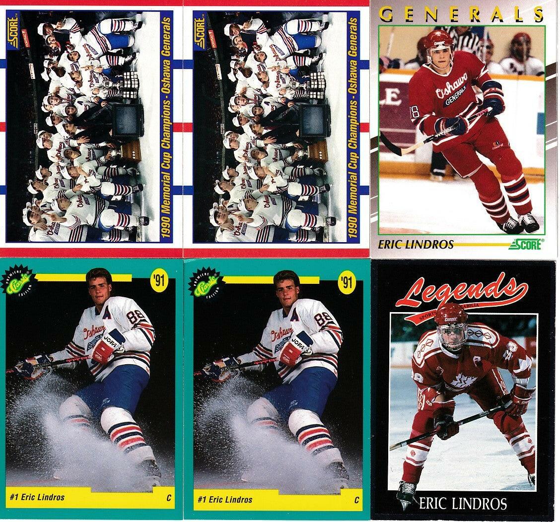 6 Eric Lindros 1990 1991 Oshawa Generals Classic Legends & Score cards - AutographsForSale.com