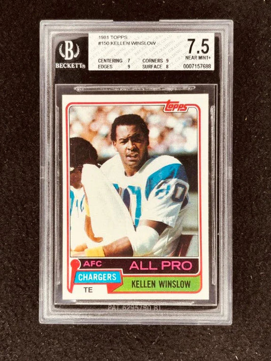Kellen Winslow San Diego Chargers 1981 Topps Rookie Card RC Graded BGS 7.5 - AutographsForSale.com