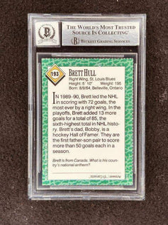 Brett Hull signed St Louis Blues 1990 SI for Kids card BAS certified grade 10 - AutographsForSale.com