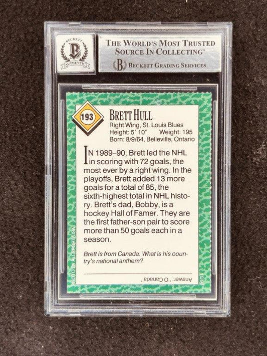 Brett Hull autographed St. Louis Blues 1990 Sports Illustrated for Kids card BAS graded 10 - AutographsForSale.com