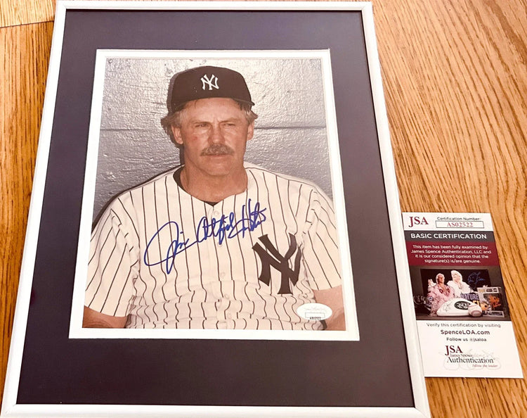 Jim Catfish Hunter signed NY Yankees 8x10 photo framed JSA - AutographsForSale.com