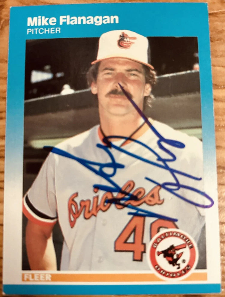 Mike Flanagan autographed Baltimore Orioles 1987 Fleer carda - AutographsForSale.com