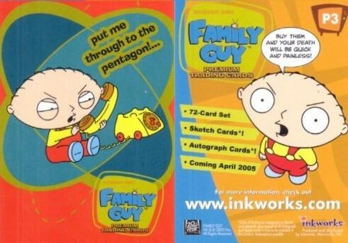 Family Guy 2005 San Diego Comic-Con Inkworks Stewie promo card P3 - AutographsForSale.com