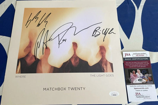 Matchbox Twenty group signed Where Light Goes 11x11 LP Record insert JSA - AutographsForSale.com