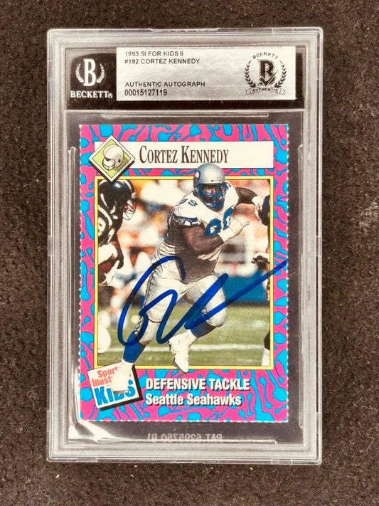 Cortez Kennedy autographed Seattle Seahawks 1993 Sports Illustrated for Kids card BAS slabbed - AutographsForSale.com