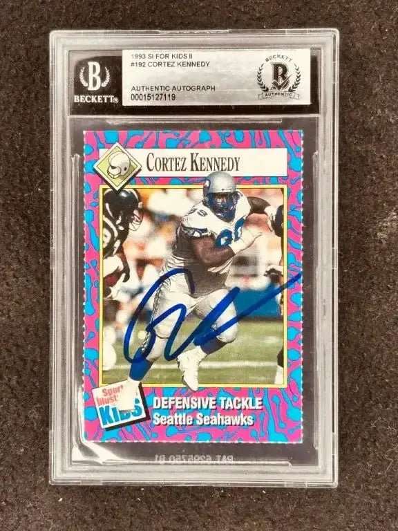 Cortez Kennedy autographed Seattle Seahawks 1993 Sports Illustrated for Kids card BAS slabbed - AutographsForSale.com