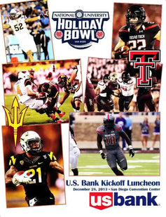 2013 Holiday Bowl Game ticket stub & Lunch program Texas Tech 37 Arizona St 23 - AutographsForSale.com