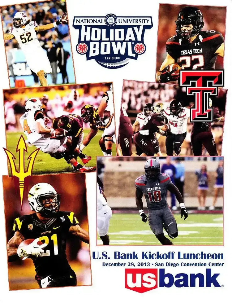 2013 Holiday Bowl Game ticket stub & Lunch program Texas Tech 37 Arizona St 23 - AutographsForSale.com