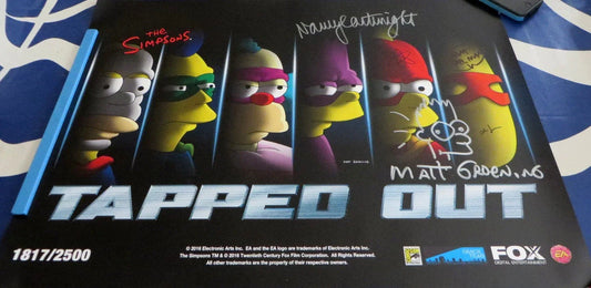 Matt Groening & Nancy Cartwright signed Simpsons Tapped Out 2016 SDCC poster JSA - AutographsForSale.com
