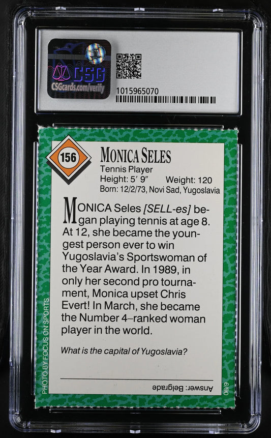Monica Seles 1990 SI for Kids tennis Rookie Card CSG grade 8 - AutographsForSale.com
