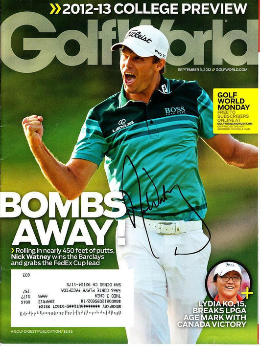 Nick Watney autographed 2012 Golf World magazine - AutographsForSale.com