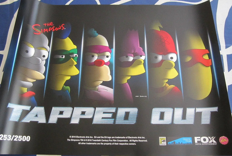 The Simpsons Tapped Out 2016 Comic-Con 18x24 promo poster #/2500 - AutographsForSale.com