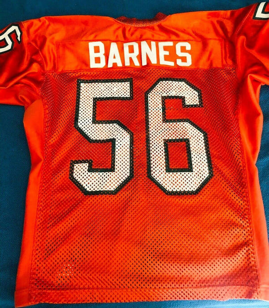 Marlin Barnes Miami Hurricanes 1995 game worn orange Nike football jersey - AutographsForSale.com