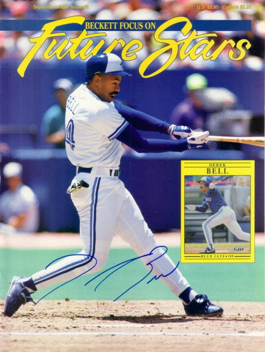 Derek Bell autographed Toronto Blue Jays Beckett cover - AutographsForSale.com