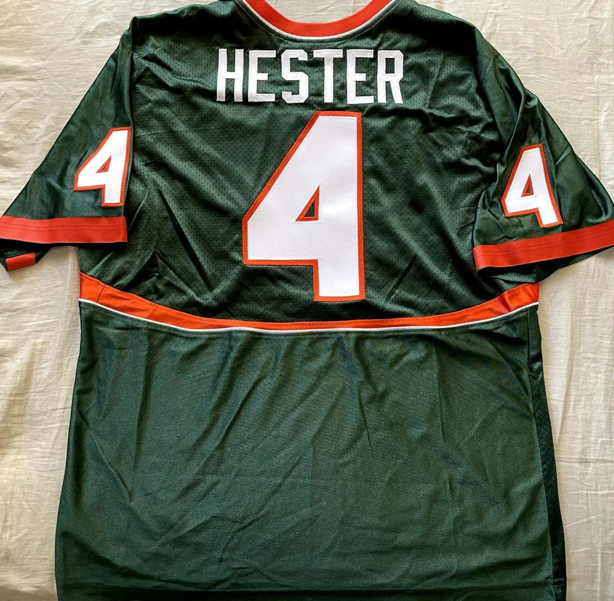 Devin Hester 2004 2005 Miami Hurricanes Nike green 2XL jersey - AutographsForSale.com