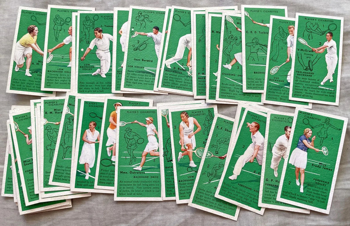 1936 Player & Sons 50 card tennis set Don Budge Helen Jacobs Fred Perry - AutographsForSale.com