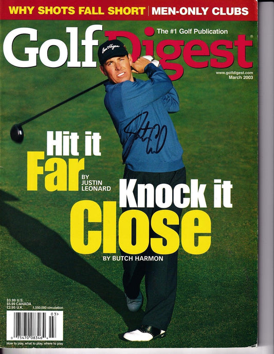 Justin Leonard autographed March 2003 Golf Digest magazine - AutographsForSale.com