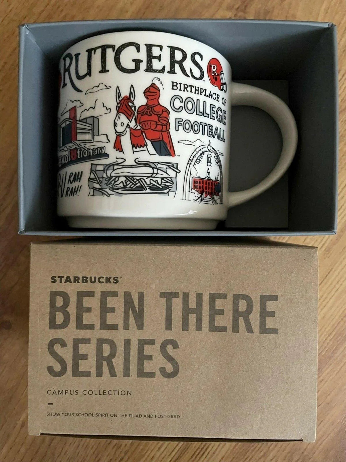 Starbucks 2018 Been There Series Rutgers Campus Collection 14 Ounce Collector Coffee Mug New - AutographsForSale.com