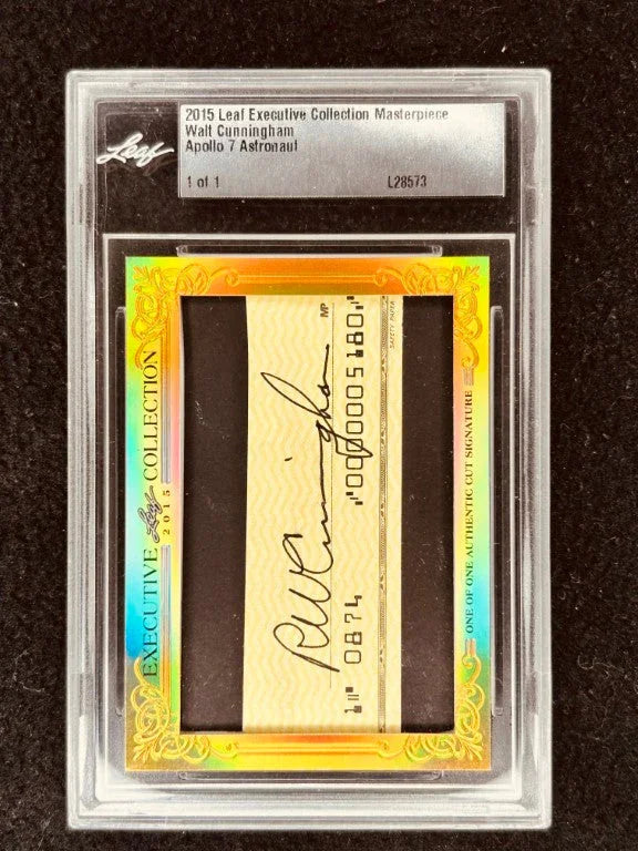 Walter Cunningham 2015 Leaf Masterpiece Cut Signature certified signed card 1/1 PSA Apollo 7 - AutographsForSale.com
