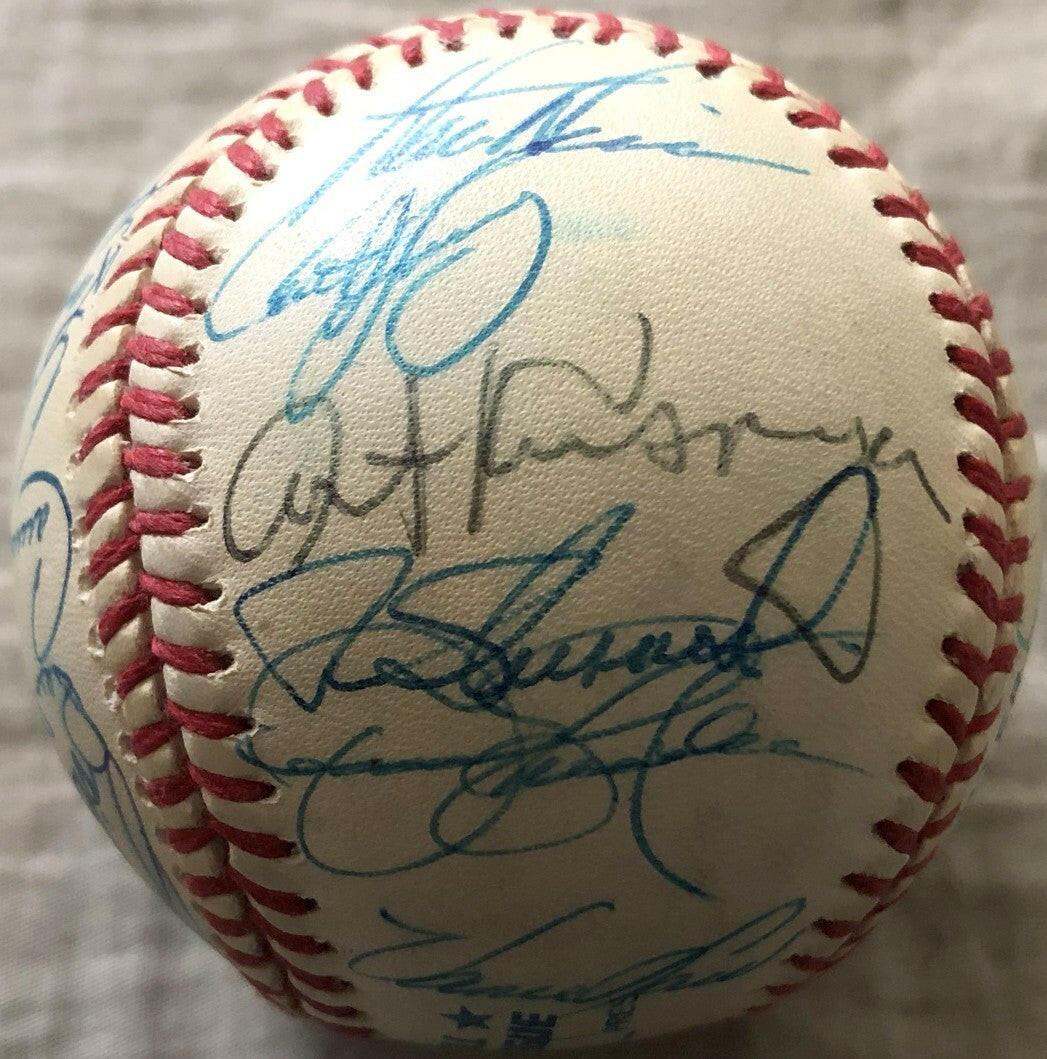 1991 Oakland Athletics team autographed AL baseball Dennis Eckersley Tony La Russa Mark McGwire - AutographsForSale.com