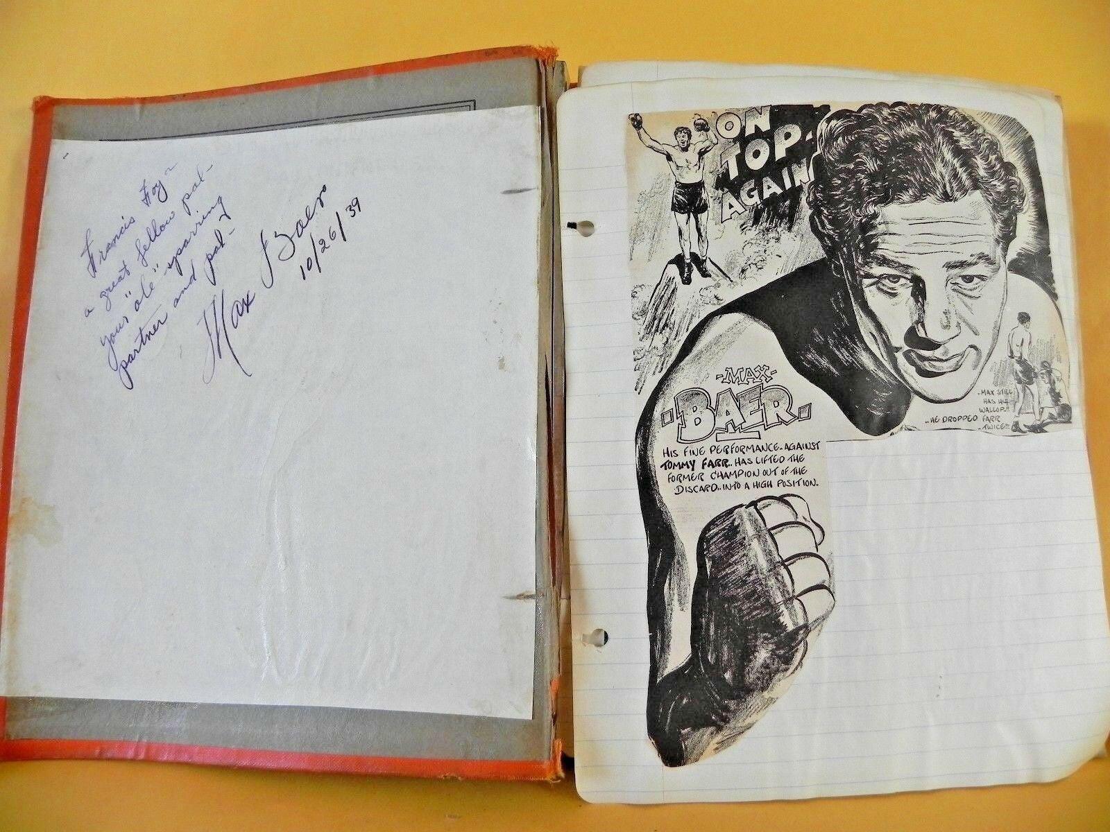 Max Baer signed vintage boxing scrapbook inscribed dated JSA - AutographsForSale.com