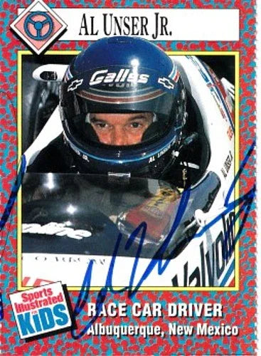 Al Unser Jr autographed 1991 Sports Illustrated for Kids Racing card - AutographsForSale.com